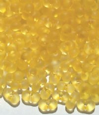 25 grams of 3x7mm Matte Yellow Farfalle Seed Beads